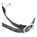 Lederen monduitrekker, mondspreider, gag, BDSM, SM, RVS onderdelen, glad afgewerkt, verstelbaar lederen bandje, comfortabele pasvorm, roestvrij staal, veilige ervaring, luxe uitvoering, BDSM-accessoire, SM-sessie, stijlvolle mondgag.