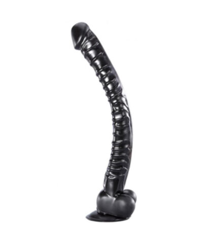 lange dildo met balzak,grote dildo, Tarzan dildo, reuze dildo, 41 cm lengte, buigbaar materiaal, realistisch ontwerp, zwarte dildo, SM accessoires, BDSM speeltjes, gratis glijmiddel, extreme stimulatie