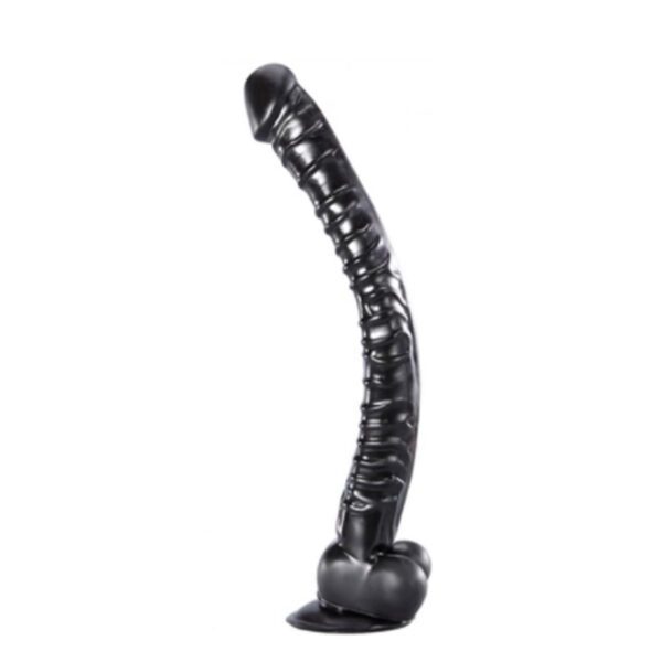 lange dildo met balzak,grote dildo, Tarzan dildo, reuze dildo, 41 cm lengte, buigbaar materiaal, realistisch ontwerp, zwarte dildo, SM accessoires, BDSM speeltjes, gratis glijmiddel, extreme stimulatie