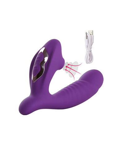 vibrator, trilfunctie, zuigfunctie, G-spot stimulatie, clitorale stimulatie, luxe uitvoering, lichaamsveilig materiaal, ergonomisch ontwerp, intens genot, seksspeeltje.
