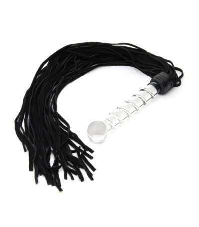 dildo zweep, glazen dildo, 2-in-1 design, BDSM accessoires, luxe uitvoering, sekszweep, lichaamsveilig materiaal, gratis glijmiddel, sensueel gebruik, beginners en gevorderden