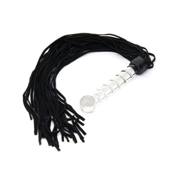 dildo zweep, glazen dildo, 2-in-1 design, BDSM accessoires, luxe uitvoering, sekszweep, lichaamsveilig materiaal, gratis glijmiddel, sensueel gebruik, beginners en gevorderden