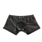 leren, onderbroek, boxer, open kruis, knoopjes, penis, SM, BDSM, rollenspel, sexy