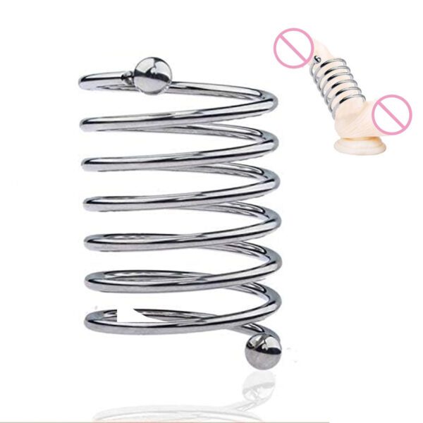 cockring, spiraal, metaal, penisring, luxe, verstelbaar, sm, bdsm, stimulatie, vijf maten