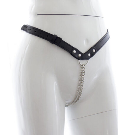 ketting, string, leer, lederen band, BDSM, erotisch, verstelbaar, one size, zilver, sexy