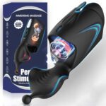 masturbator, penis stimulator, vibrator, oplaadbaar, 10 standen, zwart, balzakmassage, siliconen, solo, genot