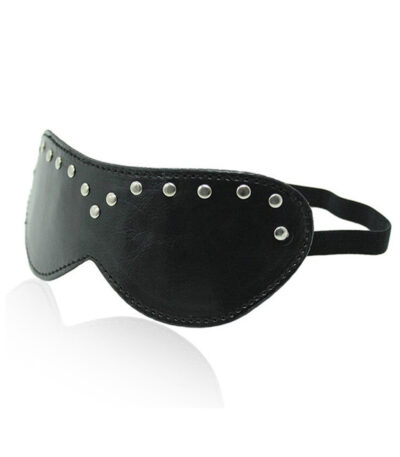 blinddoek, leer, klinknagels, zintuiglijk, bondage, SM accessoire, seksspeeltje, comfortabel, luxe, rollenspel