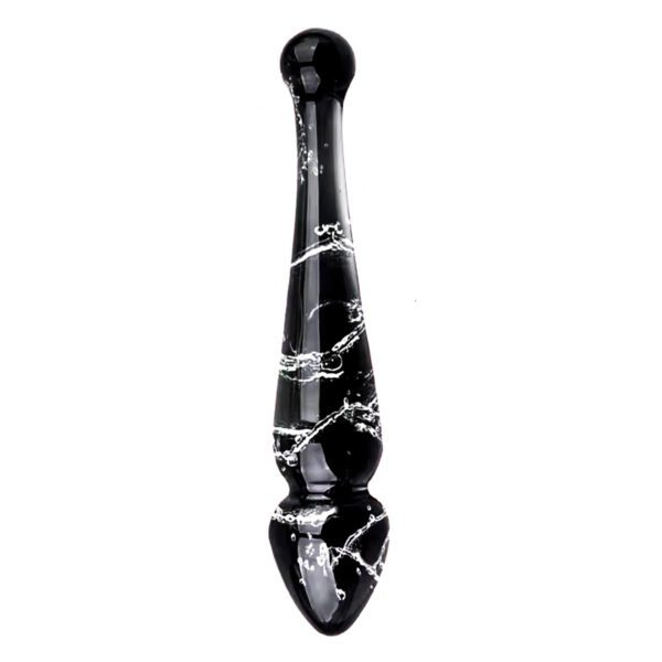 dildo, glas, kristal, zwart, design, luxe, 20cm, glijmiddel, grote, kwaliteit