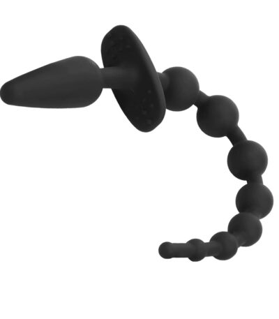 buttplug, anale kralen, zweep, siliconen, multifunctioneel, BDSM, anaal, zwart, 3-in-1, stimulatie