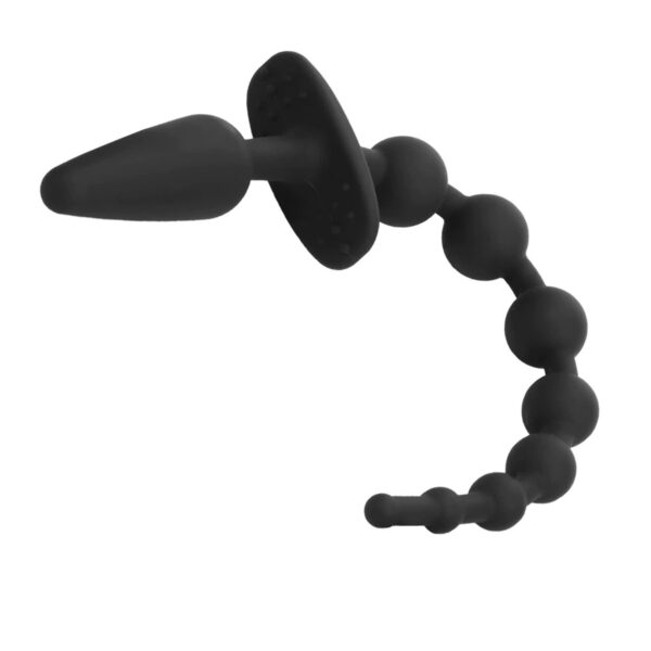 buttplug, anale kralen, zweep, siliconen, multifunctioneel, BDSM, anaal, zwart, 3-in-1, stimulatie
