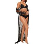 nachtjapon, transparant, lingerie, string, 2-delig, erotisch, seks, BDSM, zwart, doorzichtig