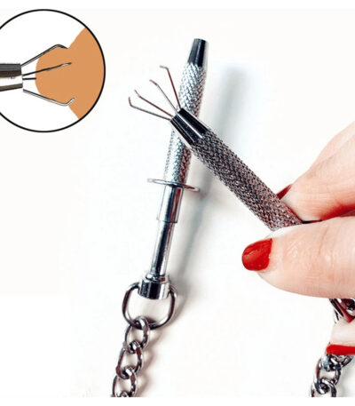 tepelklem, ketting, RVS, BDSM, sieraden, nipple, borsten, clip, verstelbaar, erotisch