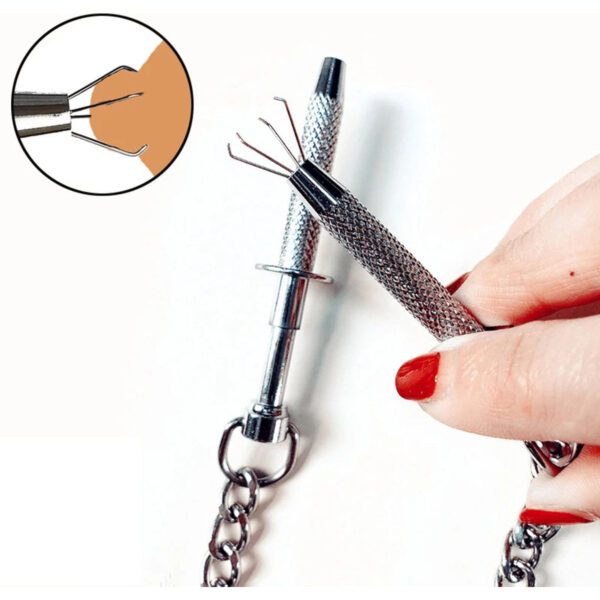 tepelklem, ketting, RVS, BDSM, sieraden, nipple, borsten, clip, verstelbaar, erotisch