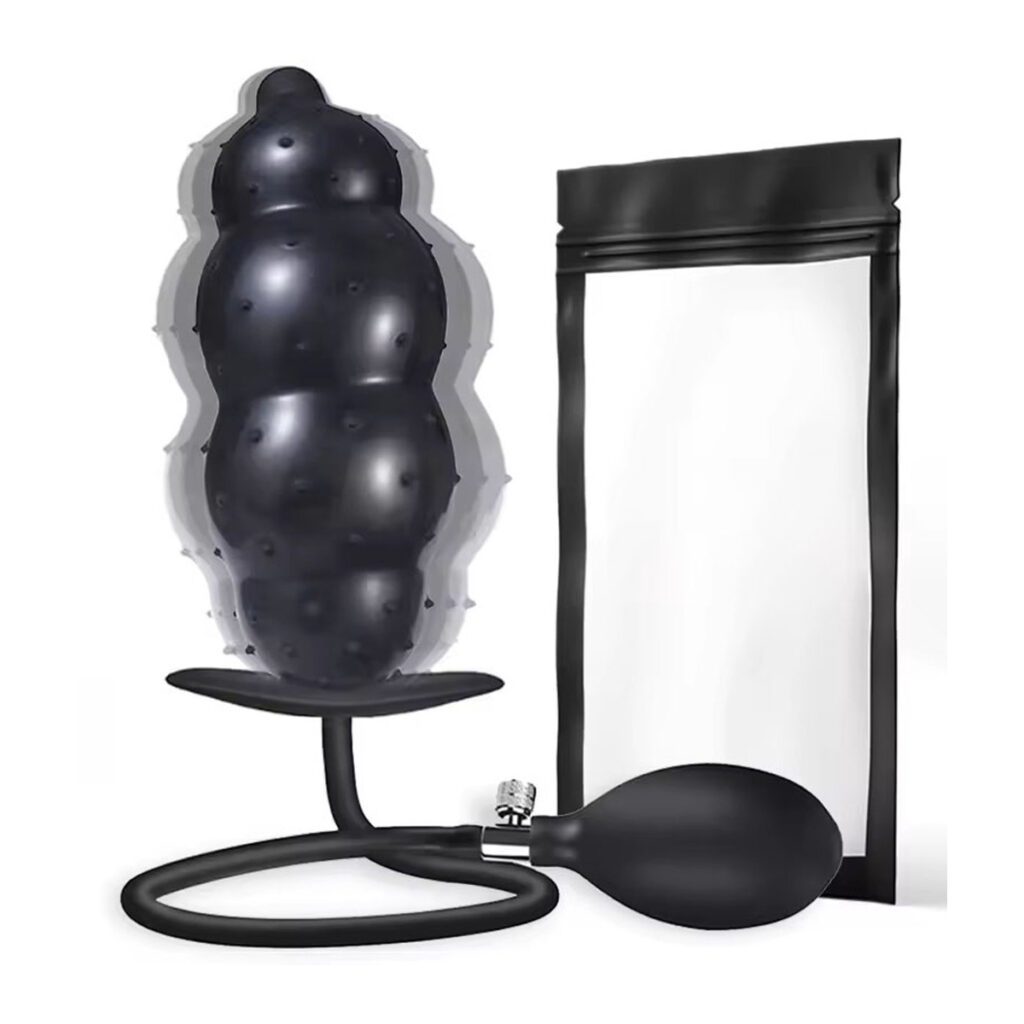 opblaasbaar, buttplug, XXL, siliconen, expander, anaalplug, groot, flexibel, handpomp, genot