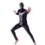 latex, bodysuit, masker, rits, mond, BDSM, SM, capuchon, zwart, erotisch