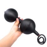 dubbele, opblaasbare, buttplug, black, pro, magnetisch, vibrerend, penisring, kwaliteit, sm