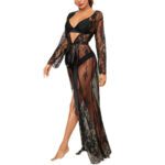 nachtjapon, transparant, lingerie, string, 2-delig, erotisch, seks, BDSM, zwart, doorzichtig