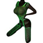 glow in the dark, jumpsuit, lingerie, bodysuit, lichtgevend, spandex, polyester, one size, sexy, BDSM