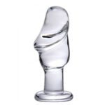 glazen buttplug, penis look, transparant, kont plug, glad, anaal, seksspeeltje, beginners, gevorderden, glas