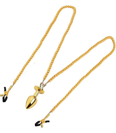 buttplug, tepelklemmen, bondage, bdsm, 2-in-1, luxe, anaal, plug, siliconen, stimulatie