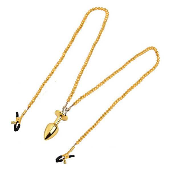 buttplug, tepelklemmen, bondage, bdsm, 2-in-1, luxe, anaal, plug, siliconen, stimulatie