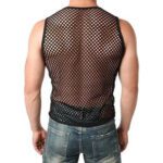 heren, mesh, tank top, visnet, mouwloos, erotisch, hemd, mannen, polyester, sexy