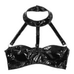 wetlook,erotische BH, choker band, beugelloos, L en XL, latex lingerie, zonder beugels, satijnen finish, zeer goede kwaliteit, langdurig gebruik