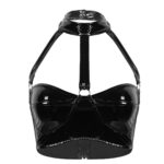 wetlook,erotische BH, choker band, beugelloos, L en XL, latex lingerie, zonder beugels, satijnen finish, zeer goede kwaliteit, langdurig gebruik