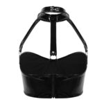 wetlook,erotische BH, choker band, beugelloos, L en XL, latex lingerie, zonder beugels, satijnen finish, zeer goede kwaliteit, langdurig gebruik