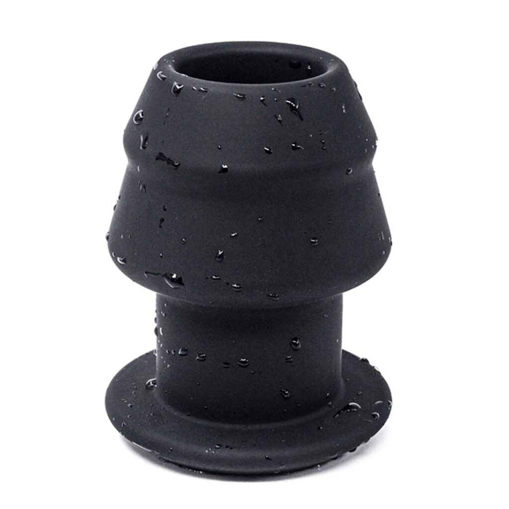 buttplug,XXL holle anaal plug, black deluxe, tunnel plug, holle buttplug, mega kontplug, anale stimulatie, zeer goede kwaliteit, silicone, één maat