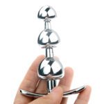 buttlplug ,loskoppelbare anale kralen, plug, buttplug, kontplug, hoge kwaliteit RVS, luxe uitvoering, uniek ontwerp, kralen 20 mm‑24 mm‑28 mm, inbrenglengte 10 cm, merkloos