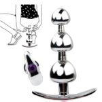 buttlplug ,loskoppelbare anale kralen, plug, buttplug, kontplug, hoge kwaliteit RVS, luxe uitvoering, uniek ontwerp, kralen 20 mm‑24 mm‑28 mm, inbrenglengte 10 cm, merkloos