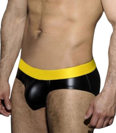 Lederen Slip, lederen stretching slip, leer, goede kwaliteit, maat M-L-XL, erotisch, heren string, sexy onderbroek, getailleerd, uitdagende uitstraling, RedParrotNL