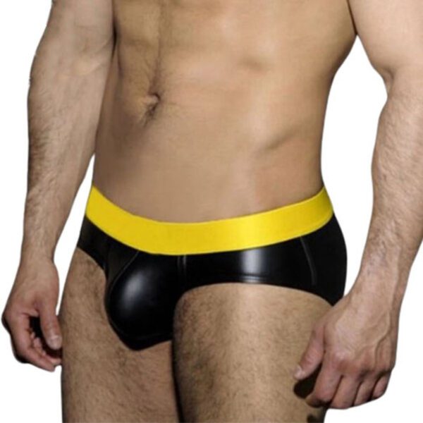 Lederen Slip, lederen stretching slip, leer, goede kwaliteit, maat M-L-XL, erotisch, heren string, sexy onderbroek, getailleerd, uitdagende uitstraling, RedParrotNL