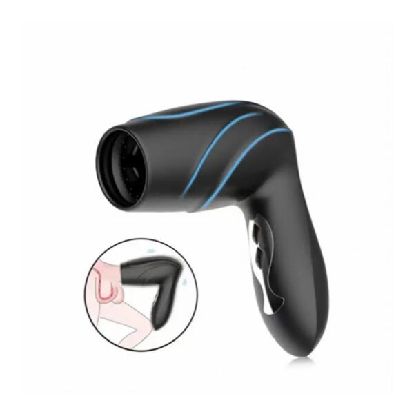 Föhn Masturbator, Titanium Plasma, pijpmachine, zelfbevrediging, penis stimulator, intens klaarkomen, 10 vibratie­standen, 10 trilstanden, waterdicht, USB oplaadbaar