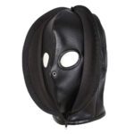 Lederen ,leather bivakmuts, met rits, BDSM, stevige bondage, seks masker, leder, zeer goede kwaliteit, verstelbaar, 2-in-1 model, one size